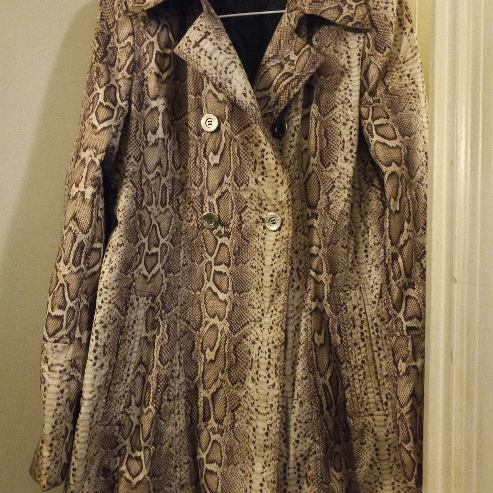Woman's raincoat snake skin